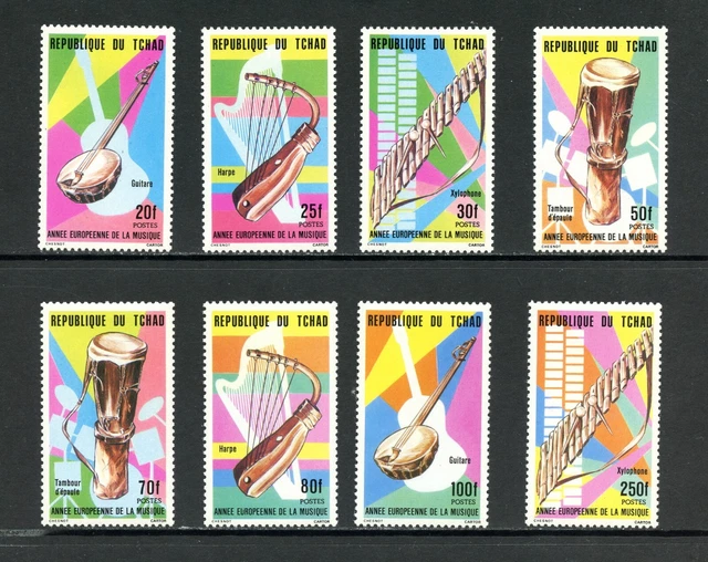 P759 Chad 1985 Musical Instruments 8v. MNH