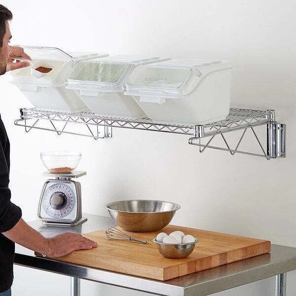 Clip-In Shelf Ingredient Bin with Flip Lid, Label Sheet, and Scoop