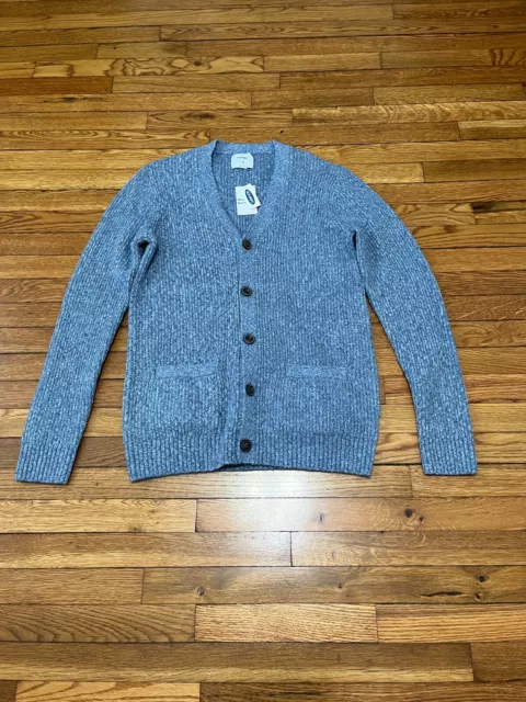 Old Navy Mens Cardigan Sweater Size Medium Tall Blue Soft Stretch Acrylic Cotton