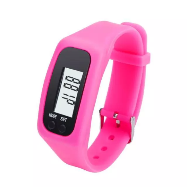 Digital LCD Pedometer Run Step Walking Distance Calorie Counter Watch Bracelet