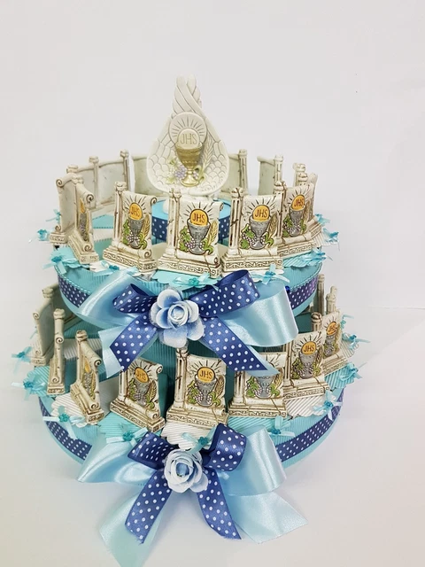 Torta Bomboniera Mini Auto Magnete 32 Fette - Complète Pour Baptême/communion - Résine Neuve