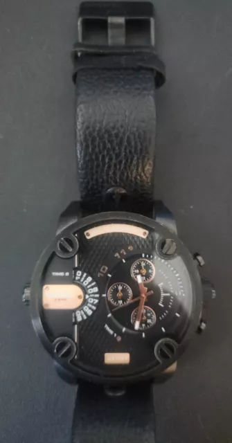 Diesel Dual Time Men’s Chronograph Watch DZ-7291 Leather Band