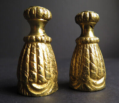 A Pair Of 19/20Th Century Gilt Brass Curtain Pulls,  Classical Tassle Design