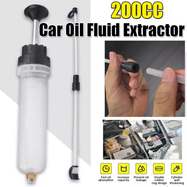 200CC Car Fluid Extractor Filling Manual Pump Oil Syringe Vacuum Fuel Transfer