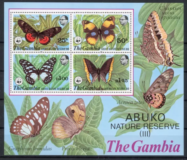[G80.186] Gambia 1980 : Butterflies - Good Very Fine MNH Sheet - $85
