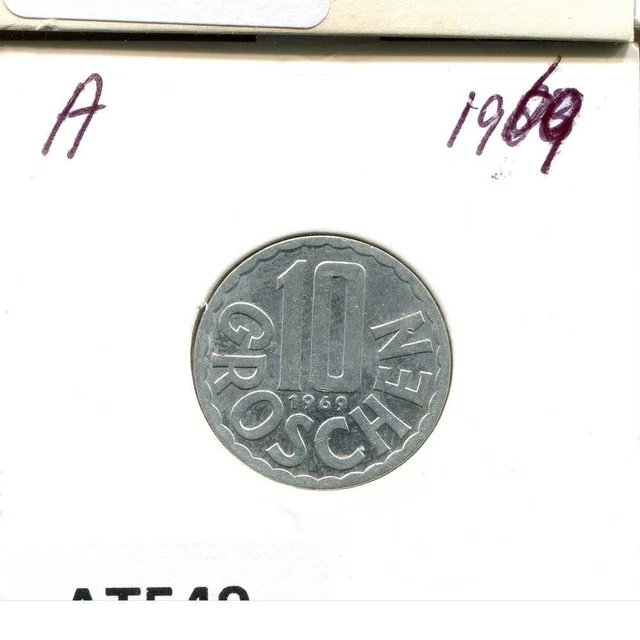 10 GROSCHEN 1969 AUSTRIA Coin #AT549U