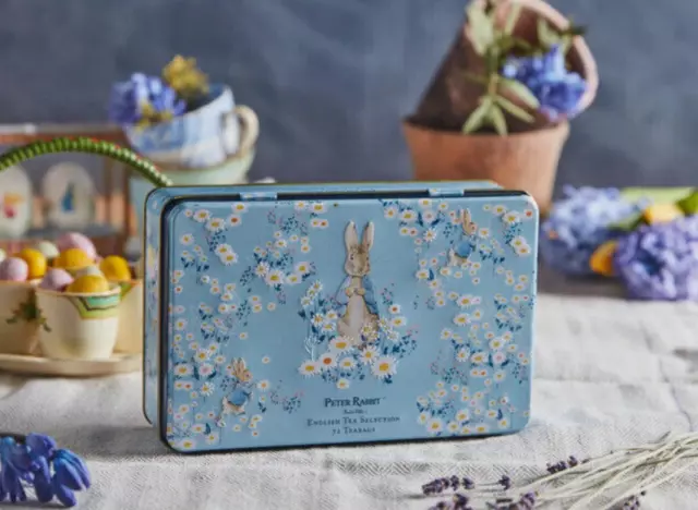 New English Teas Peter Rabbit Daisies Tea Selection Tin 72 Teabags easter