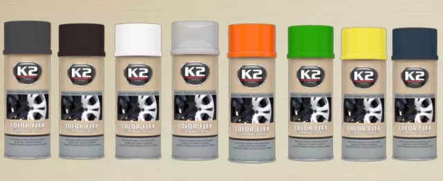 Pintura Vinilo Líquido Para Llantas Spray Varios Colores K2 400 ml 2