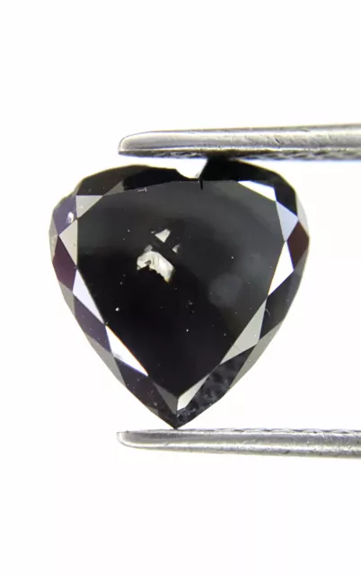 1.05tcw Black Color Heart Shape African Antique Slice Loose Natural Diamond