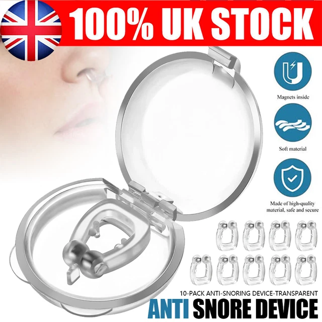 10X ANTI SNORING Devices Soft Silicone Magnetic Nose Clip Restful Sleep ...