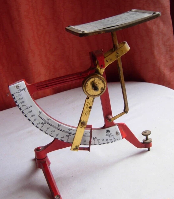 ANTIQUE RED GERMAN table lever Postal Scales letter weight in grams 2