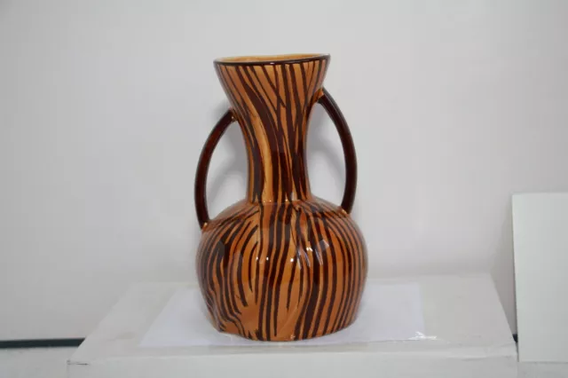   vase faïence  céramique de Sarreguemines  majolica  n° 6045 DOMINO