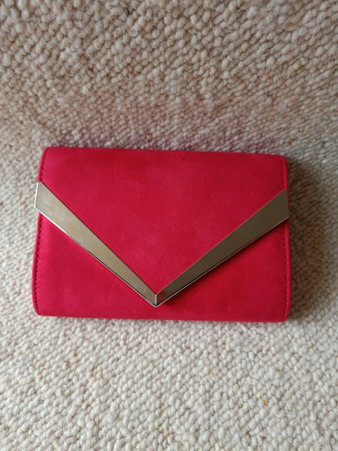 Quiz red online clutch bag