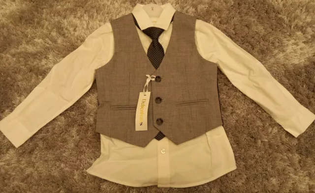 New Boys 3 Piece Party Wedding Occasion Waistcoat Shirt Tie Set Age 5 Debenhams