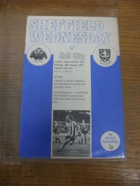 26/08/1972 Sheffield Wednesday v Hull City