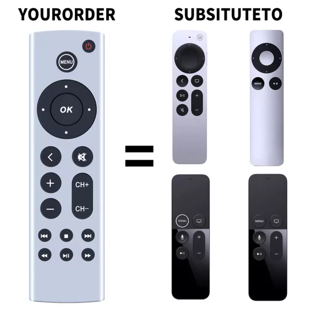 Universal Remote For Apple TV 4K/ Gen 1 2 3 4/ HD A2843 A2737 A2169 A1842 A1625