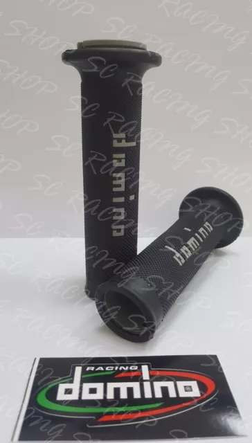 Domino Coppia Manopole Universali Racing Nero-Grigio Grip Ducati Monster 696 796