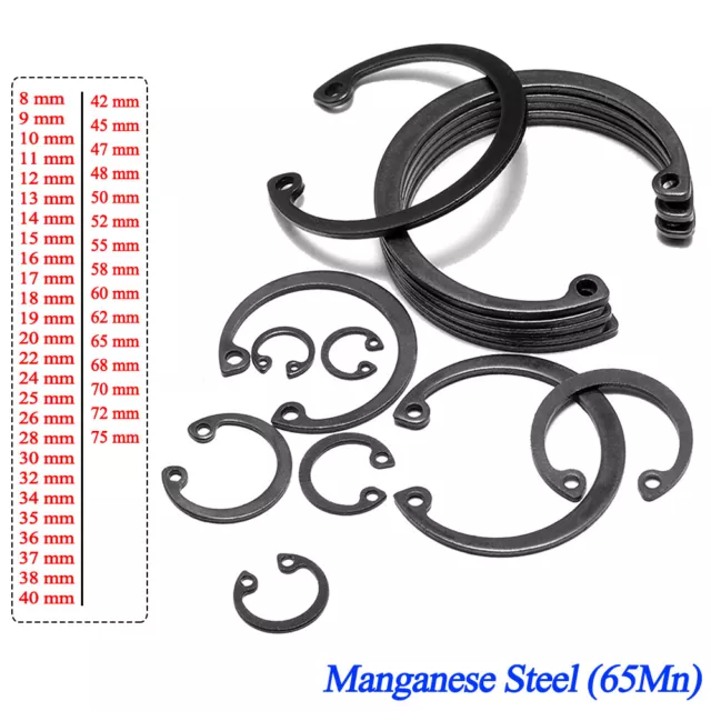 Anelli Contenitori Interni Circlip C per Fori da 8mm a 72mm DIN 472 Acciaio Manganese