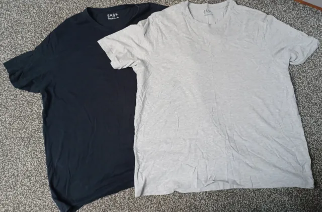 Easy - Mens Short Sleeve Regular Fit T Shirt Tops - Size 3Xl - Navy / Grey