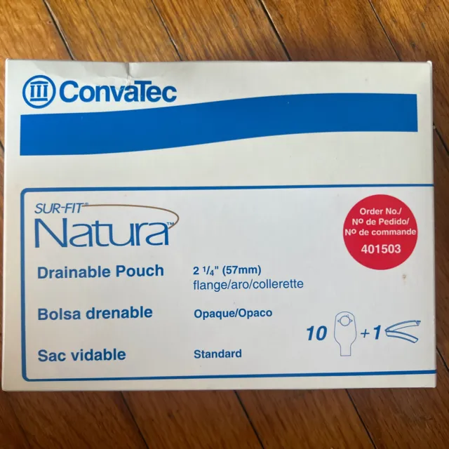 ConvaTec Natura Drainable Pouch 12" Opaque 2-1/4" Flange 10/bx 401503