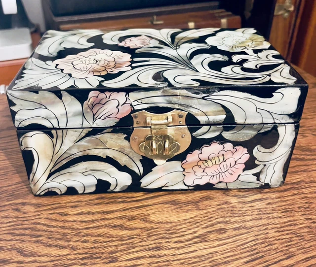 BEAUTIFUL CHINESE JAPANESE Mother Of Pearl Inlaid Box £25.00 - PicClick UK