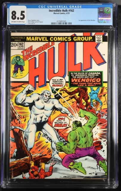 1973 Incredible Hulk 162 CGC 8.5 1st Appearance of Wendigo