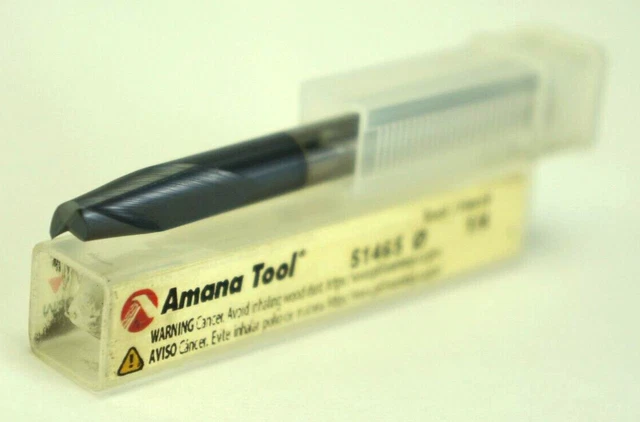 Amana 51465 CNC Carbide 1/4 x 3/8 Router Bit / End Mill 1/4 Shank 45º Corner