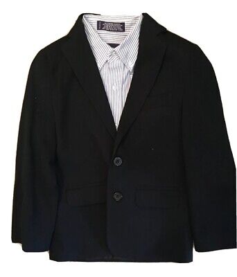 Van Heusen Boys 7 Reg Navy Suit Jacket Blazer w/  Pin striped Arrow L.S. shirt