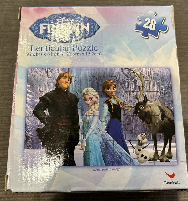 DISNEY FROZEN LENTICULAR 3D Puzzle (28-Piece) Elsa Anna Olaf Kristoff ...