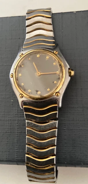 MONTRE FEMME EBEL classic wave vintage or et acier cadran gris EUR