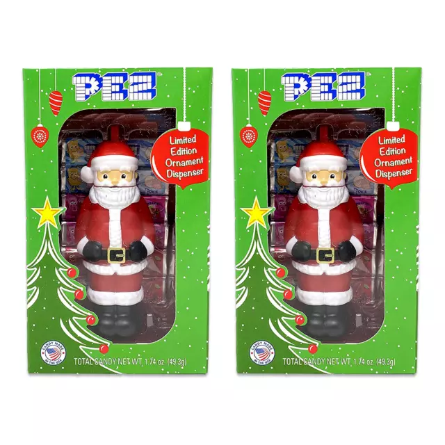 Pez Santa Pez Ornament Gift Box 2 Pack of Christmas Pez Candy Dispenser, Kids Ch