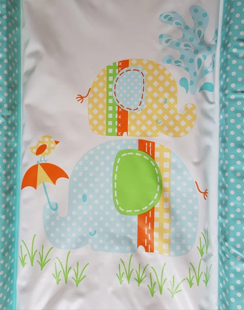 BABY CHANGING MAT Padded Waterproof Raised edges Wipe clean Elephant