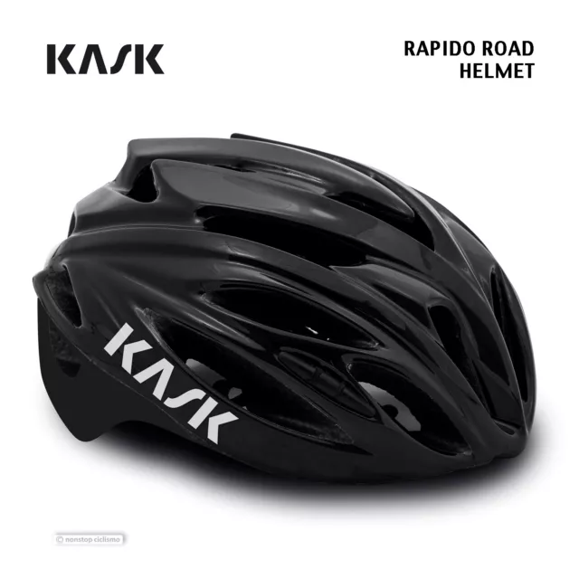 Kask RAPIDO Road Cycling Helmet : BLACK/black