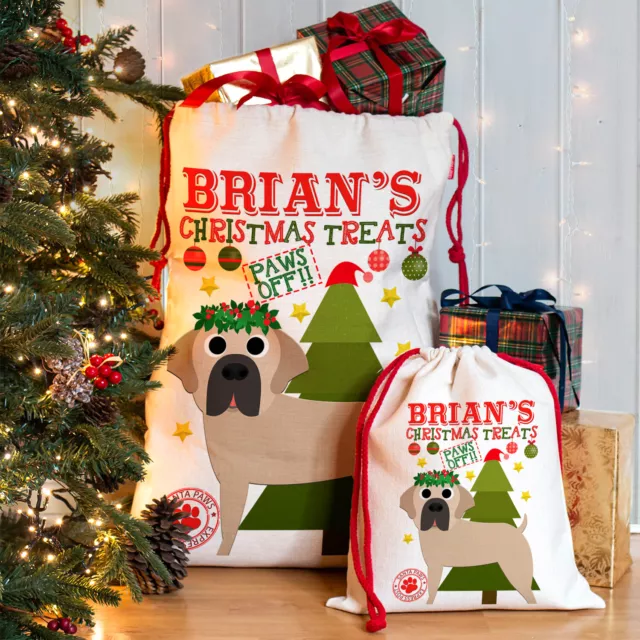 Bull Mastiff Christmas Sack Personalised Dog Santa Bag Puppy Stocking CDS16Z