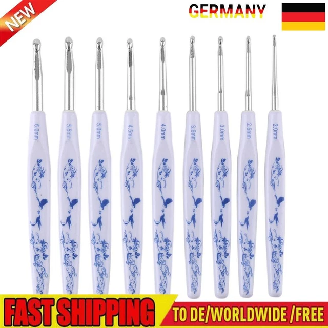 9pcs Hooks Needles Soft Handle 2-6mm Blunt Needles DIY Craft for Arthritic Hands