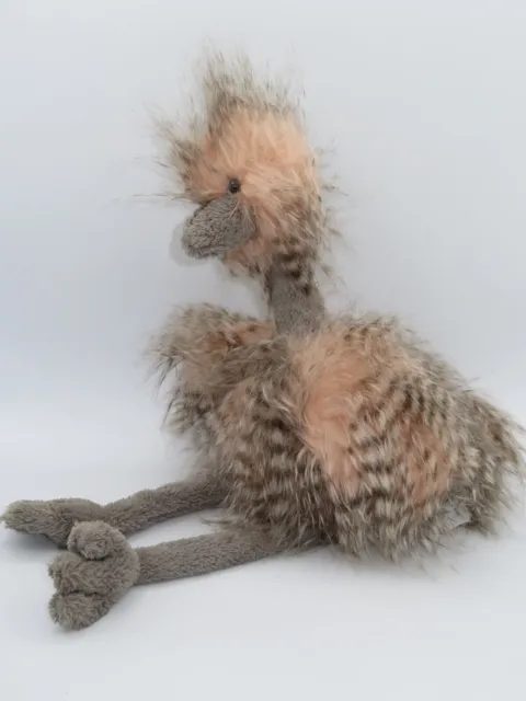 Jellycat London Odette Ostrich Plush 20" Stuffed Animal Pink Grey Bird