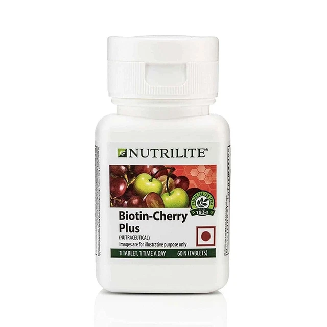 AMWAY NUTRILITE BIOTIN Cherry Plus For Health & Growth Of Hair, Skin