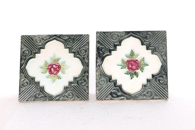 Ceramic Tiles Old Vintage Antique Home Garden Decor Collectible P-6