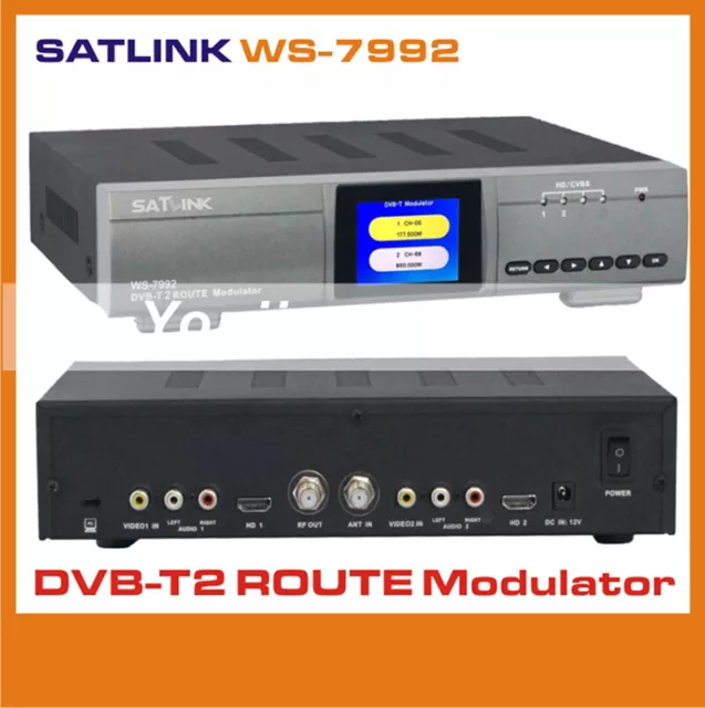 For 1PC SATLINK WS-7992 2 Route 1080 HDMI HD AV COFDM DVB-T modulator