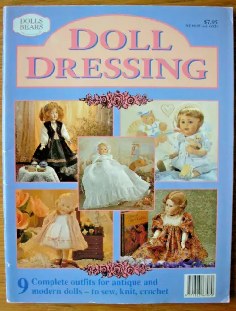 DOLL DRESSING - 9 Outfits for antique and Modern Dolls - to sew, knit crochet VG