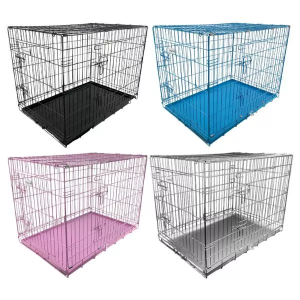 HugglePets Dog Cage Puppy Crate Pet Carrier - XS Small Medium Large XL XXL