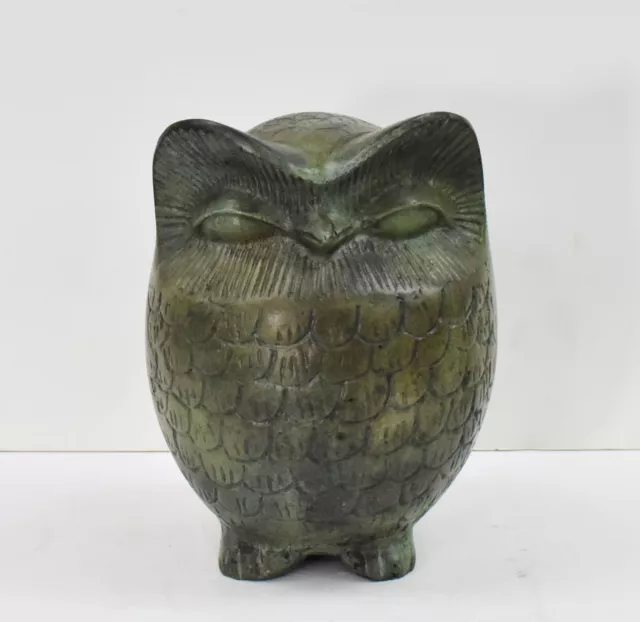Owl of Wisdom Bronze statue sculpture - Goddess Athena symbol - Athens
