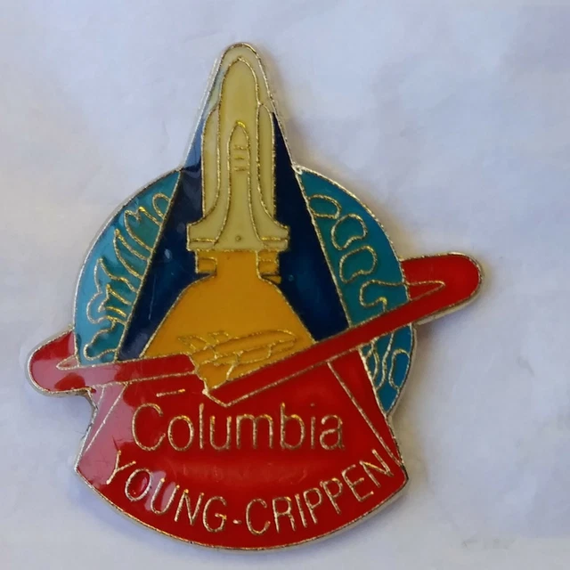 Columbia Space Shuttle Lapel Hat Jacket Pin John W. Young & Robert L Crippen