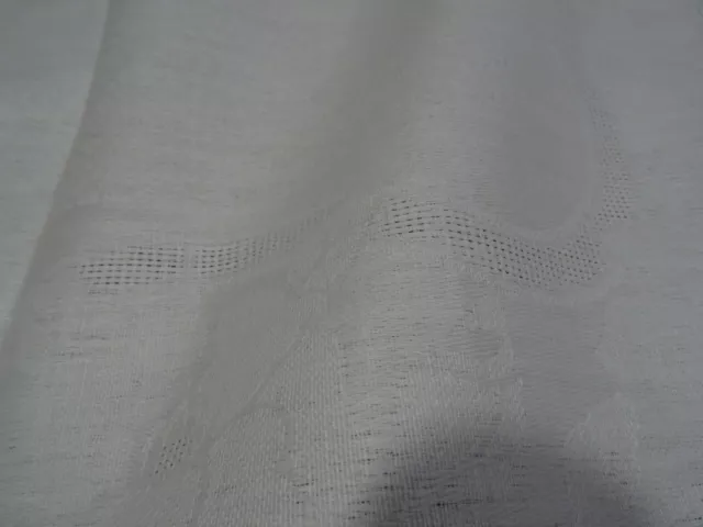 2m,80x1,40 =blanc   SUPERBE TISSUS LIN  vintage  damassé pour création  nappe