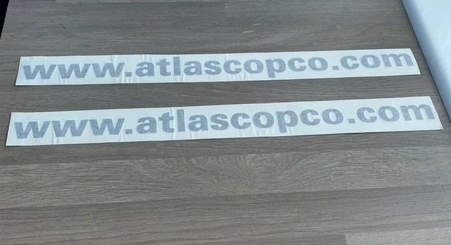 2 X ATLAS COPCO AIR COMPRESSOR DECALS LOGOS STICKER ALL MODELS 500mm x ...