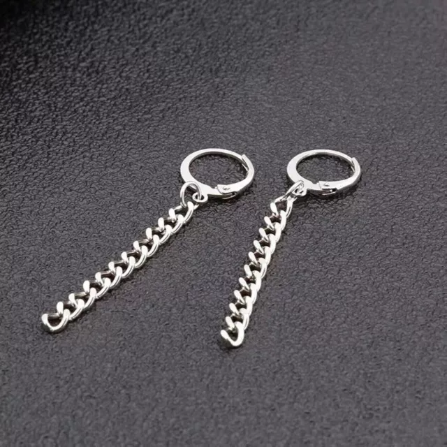 BTS style Kpop punk thin Hoop Earrings Silver Steel BTS Jewelry Jimin earrings 3