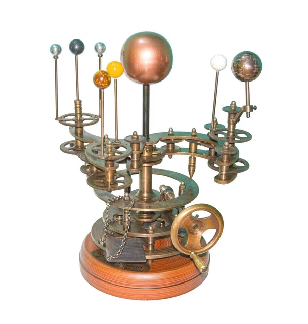 Antique Brass Orrery Solar System Sun~Earth~Moon Motion Scientific Research Mode