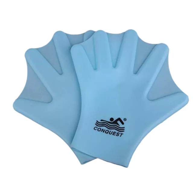 1 Pair Silicone Swimming Gloves Webbed Aquatic Fit Traning Gloves Paddle Diving