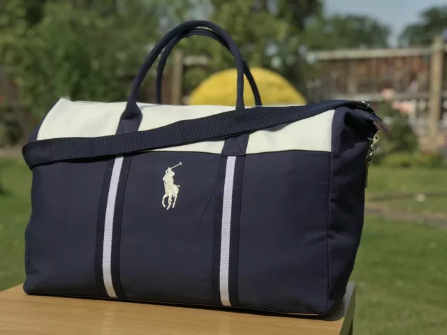 Ralph Lauren Polo Dark Navy & White Duffle Bag / Travel / Gym / Holdall