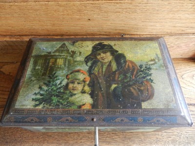 COFFRET MÉTAL ANCIEN décors père noêl EUR 19,00 - PicClick DE